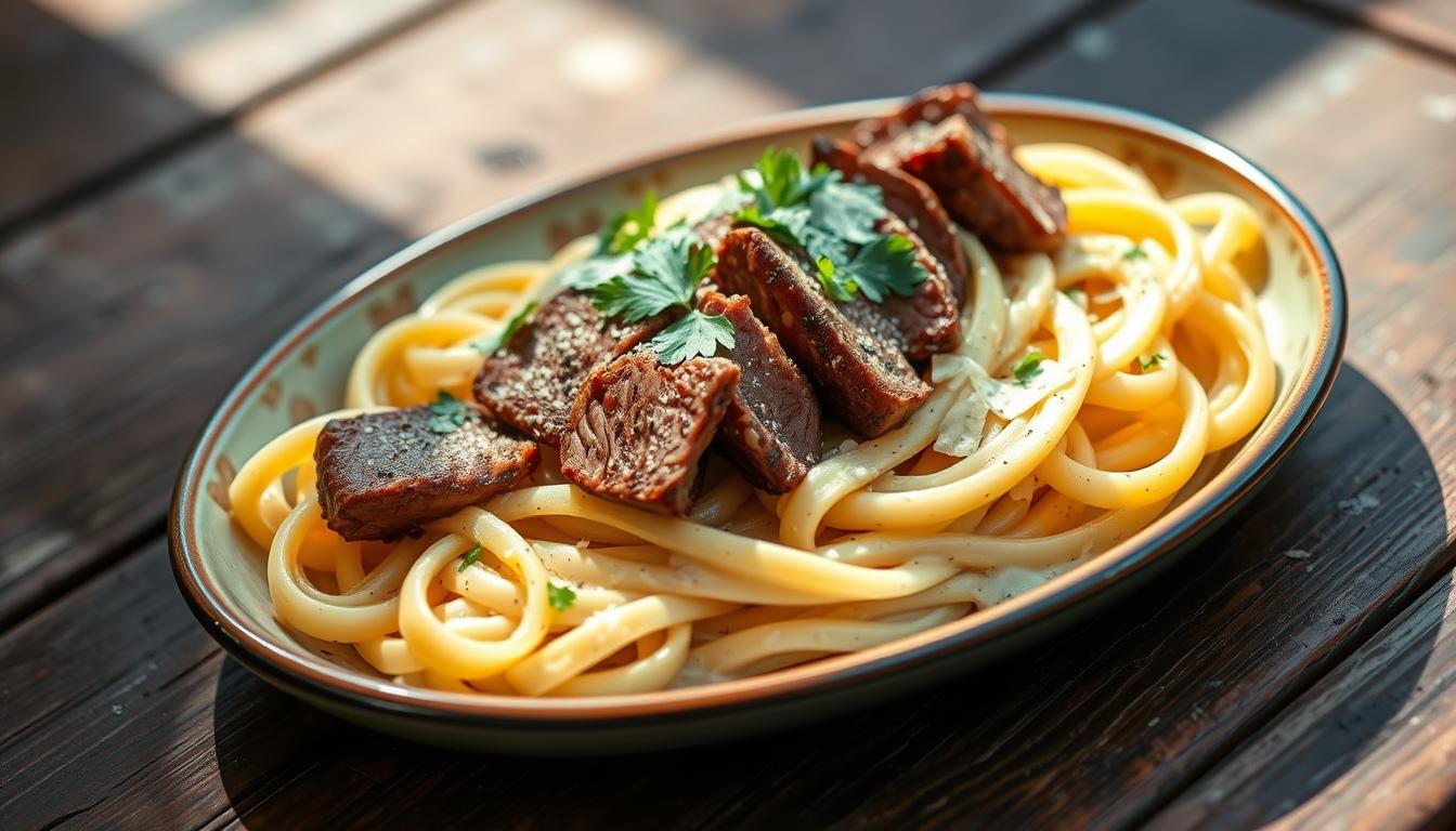 Creamy Steak Fettuccine