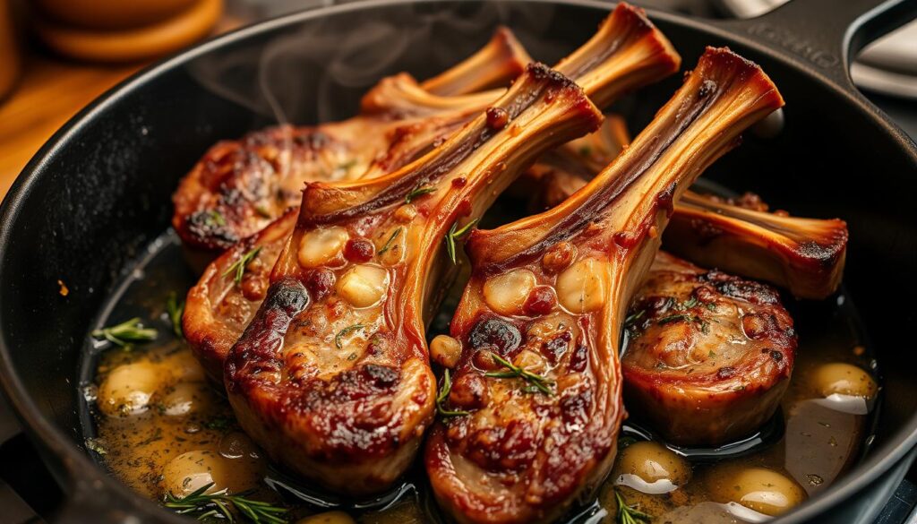 Searing Lamb Chops