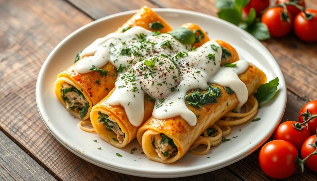 chicken and spinach manicotti