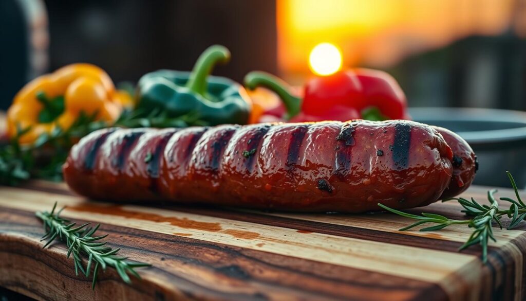 Grilled beef sausage